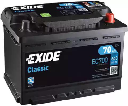 Аккумуляторная батарея 70Ah 640A о.п.,е.к. EC700 Exide (фото №1)