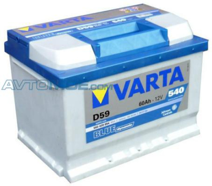 Аккумуляторная батарея, D59 12в 60а/ч 540А, о.п., ев. кл. 5604090543132 Varta (фото №1)