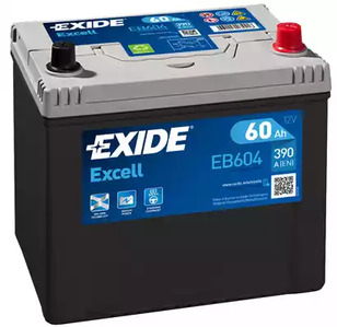 Аккумуляторная батарея 12в 60а/ч 540А п.т., о.п., ев. кл. EB604 Exide (фото №1)